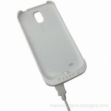 Power bank case for Galaxy S4/i9500, with screen protector leather, kick stand, 3200mAh